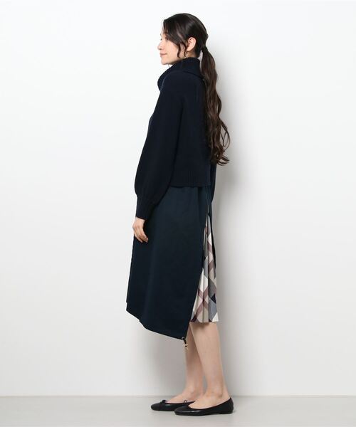 BLUE LABEL CRESTBRIDGE」 ドッキングワンピース 38 ブルー レディース