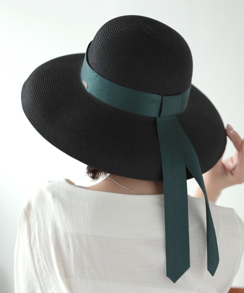 Les Belles Modes レスベルモード ハット 麦わら帽子 上品リボン Les Belles Modes レスベルモード ハット 麦わら帽子 上品リボン