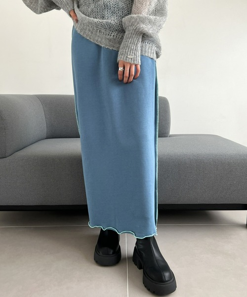 Olu.（オルドット） スカート 配色ステッチスウェットスカート