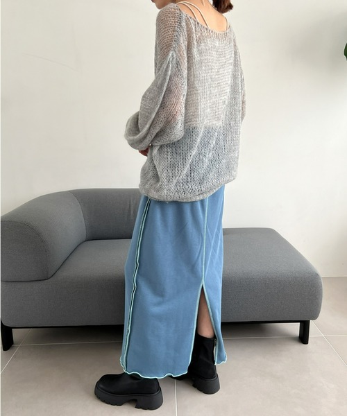 Olu.（オルドット） スカート 配色ステッチスウェットスカート