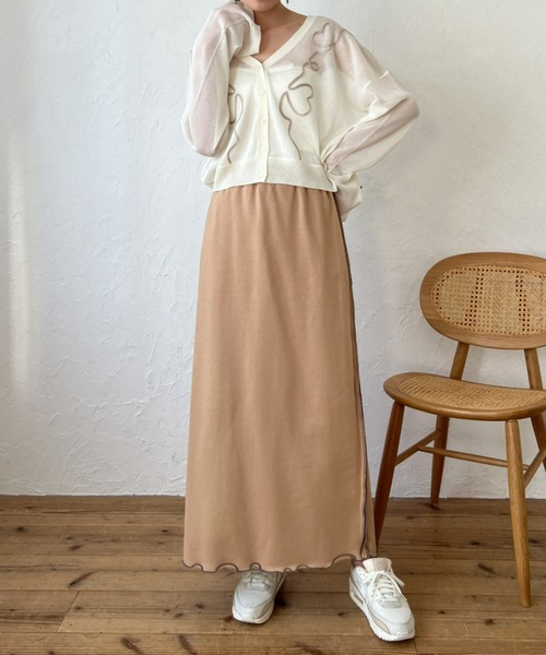 Olu.（オルドット） スカート 配色ステッチスウェットスカート