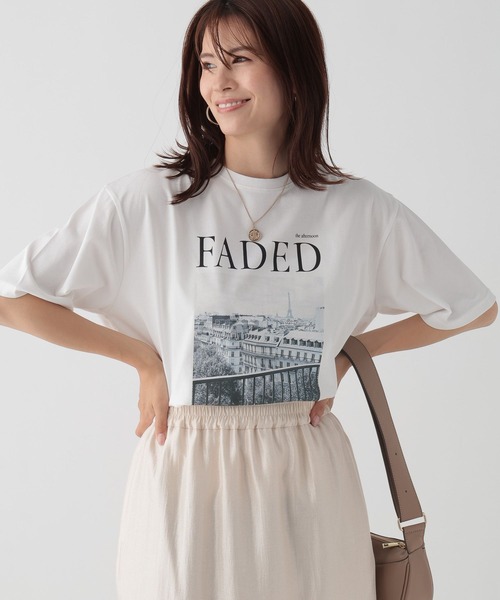 tシャツ ラッフルプリントTee レディース ラッフルプリントTee(38 BEIGE): トップス｜PMbox P&M