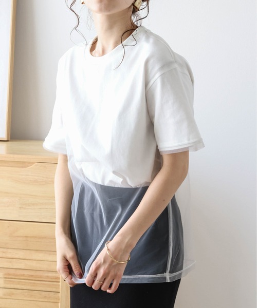 La-gemme（ラジェム） tシャツ チュールレイヤードTシャツ レディース