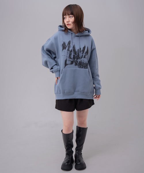 パーカー 「mahagrid/マハグリッド」 INK DISTORTION HOODIE/インク ディストーション プルオーバーパーカー レディース MAHAGRID パーカー 「mahagrid/マハグリッド」 INK DISTORTION
