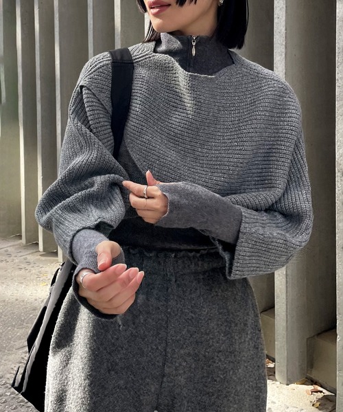ニット セーター Square knit poncho　スクエアニットポンチョ レディース セール】Square knit poncho スクエアニットポンチョ（ニット