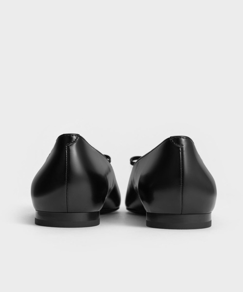 CHARLES ＆ KEITH バレエシューズ パンプス ボウ スクエアトゥ