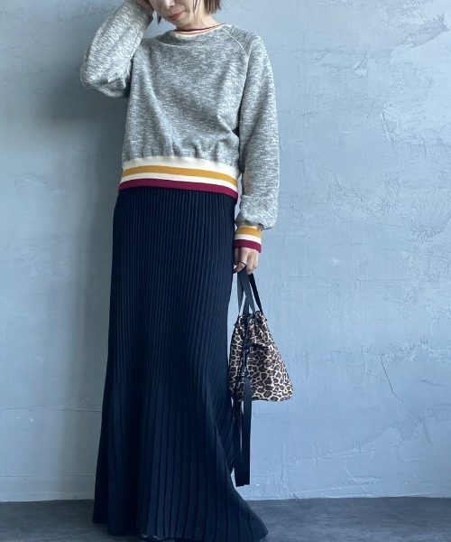 トレーナー スウェット 「別注」Healthknit / ライン リブ クルーネック スウェット レディース BEAMS WOMEN｜【別注】Healthknit / ライン リブ クルーネック