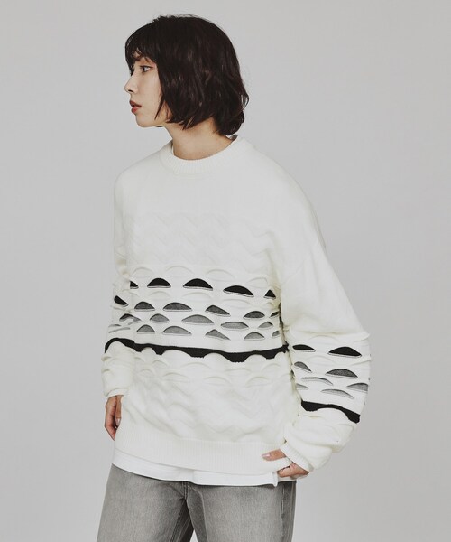 tk.TAKEO KIKUCHI ニット セーター クージー柄ニットプル