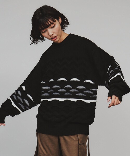 tk.TAKEO KIKUCHI ニット セーター クージー柄ニットプル