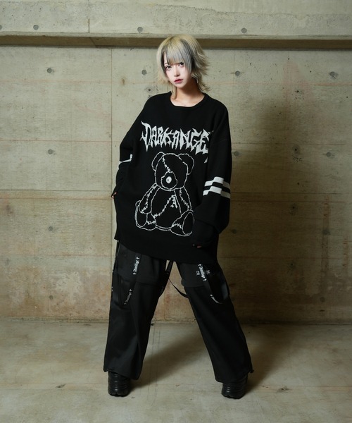 ニット セーター DARKANGEL BEARジャカードニット レディース メンズ Amilige ニット セーター DARKANGEL BEARジャカードニット