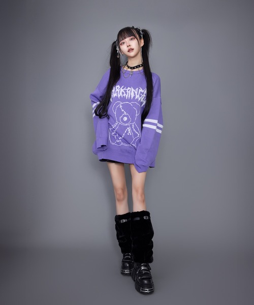 ニット セーター DARKANGEL BEARジャカードニット レディース メンズ Amilige ニット セーター DARKANGEL BEARジャカードニット