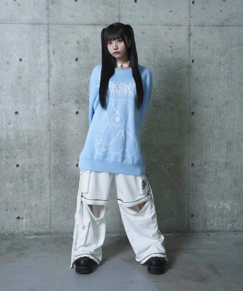 ニット セーター DARKANGEL BEARジャカードニット レディース メンズ Amilige ニット セーター DARKANGEL BEARジャカードニット