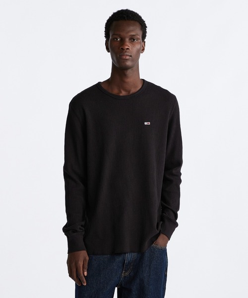TOMMY JEANS（トミー・ジーンズ） tシャツ スリムワッフルロング