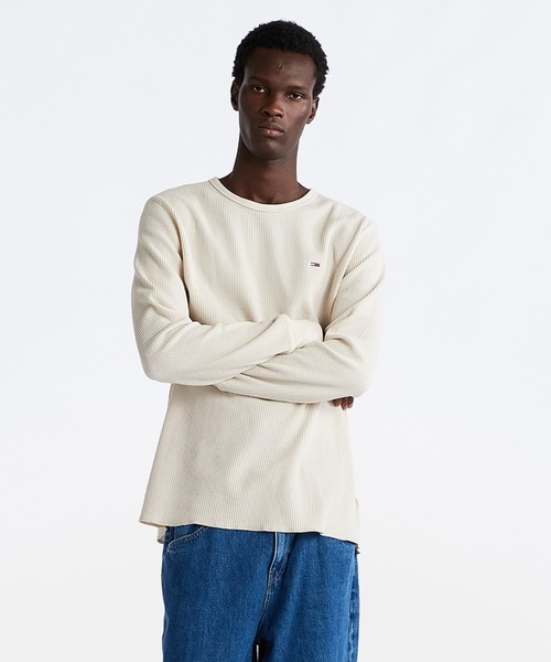 TOMMY JEANS（トミー・ジーンズ） tシャツ スリムワッフルロング