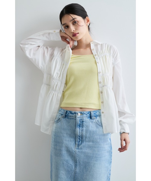 VIS（ビス） タンクトップ ノースリーブ 「洗える」タイニーストラップ