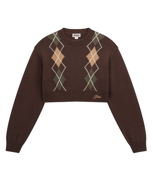 ニット セーター GUESS Originals Argyle Crewneck Sweater ニット セーター レディース レディース