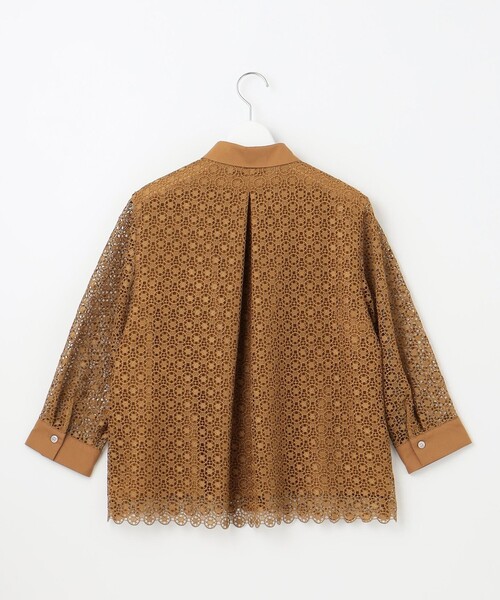 自由区（ジユウク） ブラウス シャツ ジオメトリックフラワーレース