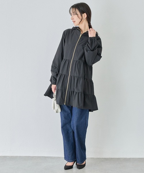 INCEDE（インシード） コート アウター フード付きティアードコート