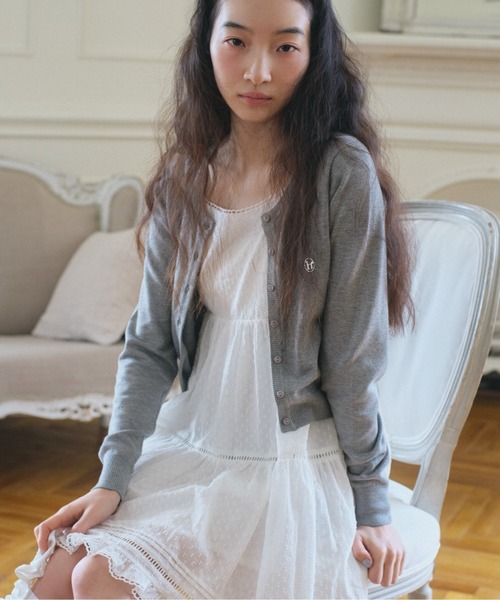 Her lip to◆カーディガン(薄手)/M/レーヨン/BEG/1233202011/Multi-Layered Bicolor// herlipto Multi-Layered Bicolor Cardigan - vanilla - 一体型