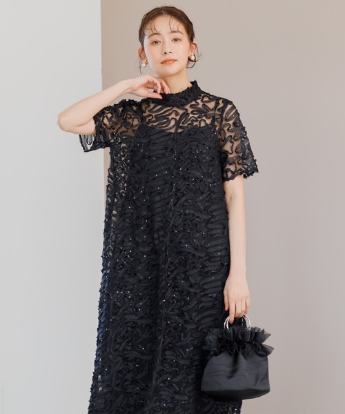【極美品】kaene カエン　パーティバッグ　結婚式バッグ　お呼ばれ　ブラック kaene（カエン） フォーマルバッグ ハンドバッグ 「kaene」サテン