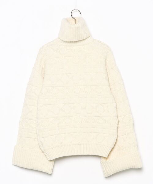 「ELIN」 タートルネックニット 00 ベージュ レディース_画像2