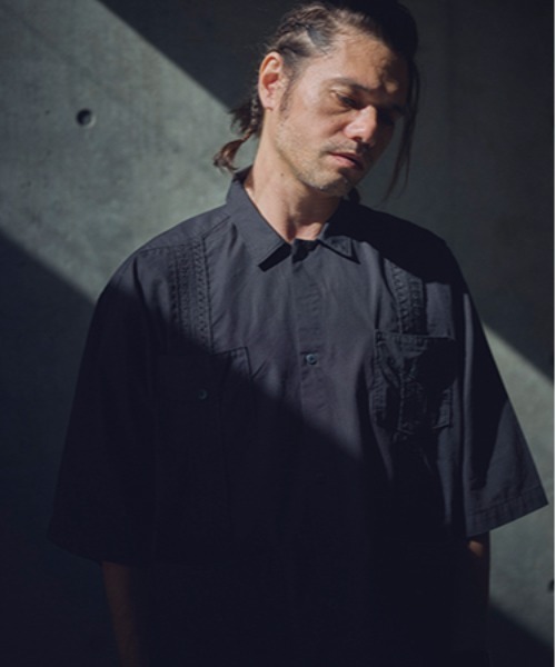 ブラウス シャツ 「ADAMPATEK/アダムパテック」overdyed cuban shirt/製品染めキューバシャツ レディース メンズ ADAM PATEK シャツ ADAMPATEK/overdyed cuban shirt/製品染め