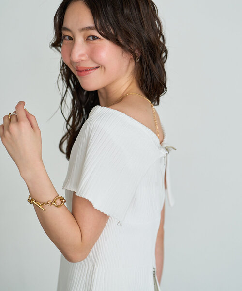 la boutique bonabon ニット パル PAL 【La boutique BonBon】Vネッククロップドニット （sax