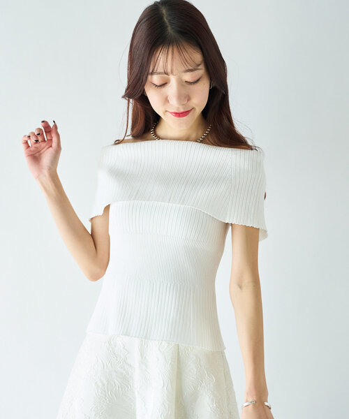 La boutique BonBon - La boutique BonBon】リボン付メッシュ　ホワイトニットセーター メッシュニット | La boutique BonBon(ラブティックボンボン