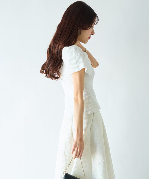 人気スタッフmiki監修ジップ2WAYニット La boutique Bonbon ニット セーター 「スタッフmiki監修