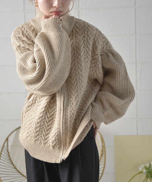 BAB（バブ） ニットカーディガン FREE ベージュ レディース : ZOZOTOWN