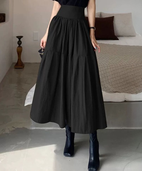 BLANC FICELLE ロング スカート ロング丈 フレアスカート : ZOZOTOWN