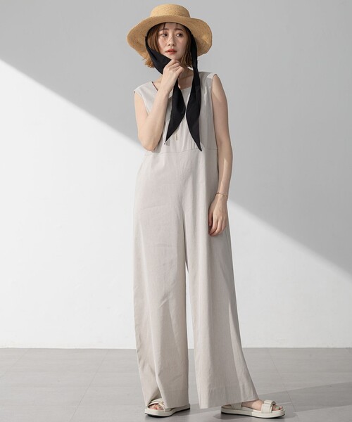 23区 リネンレーヨンストレッチ サロペット 23区｜【CLASSY.6月号掲載/洗える】リネンレーヨンストレッチ