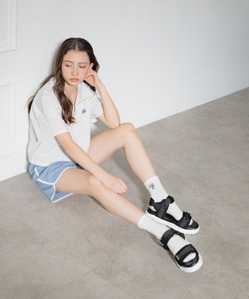GLOBAL WORK tシャツ ヘビロッTEEハーフZIP半袖/324962 キッズ