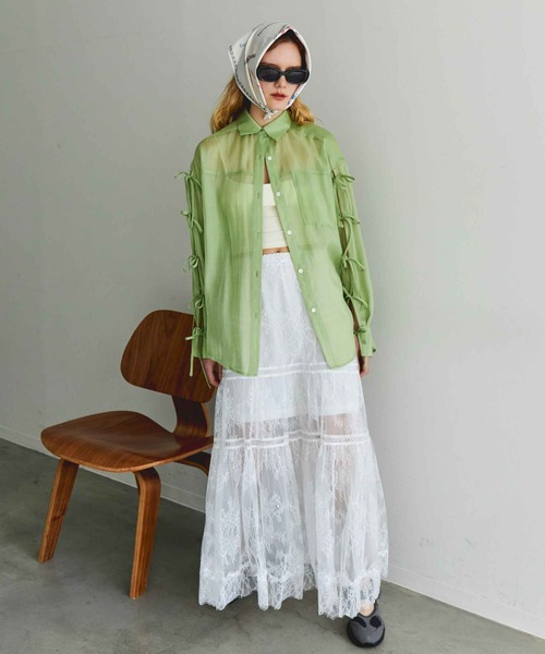 Maison Special フリル付きホワイトタンクトップ Maison Special フリル付きホワイトタンクトップ Maison Special