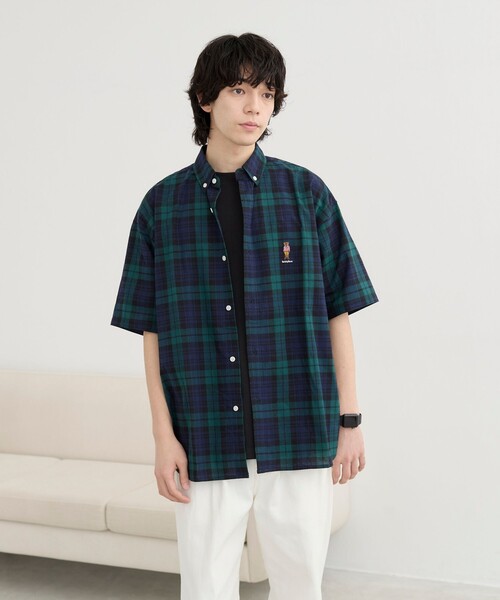 Supreme ダークグリーン ボタンダウンシャツとTシャツ3点セット XXL coen シャツ Teddy Bear(テディベア）別注ハーフスリーブボタン