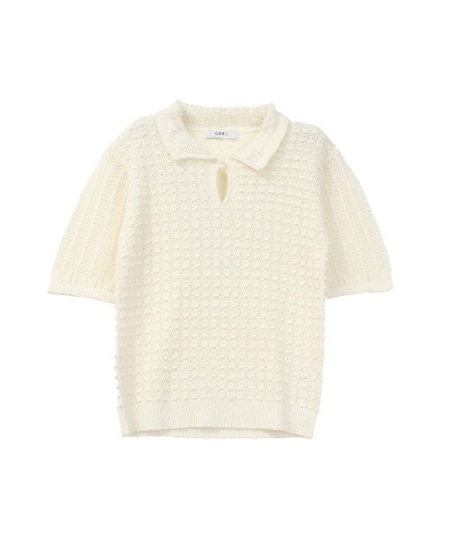 コエル（COEL）/透かし編みポロニット COEL（コエル） ニット セーター 透かし編みポロニット レディース