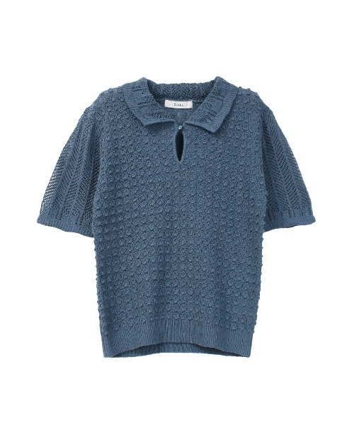 COEL（コエル） ニット セーター 透かし編みポロニット レディース