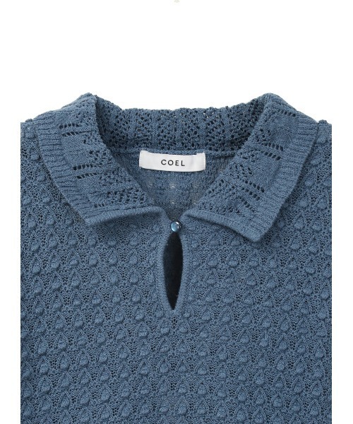 COEL（コエル） ニット セーター 透かし編みポロニット レディース