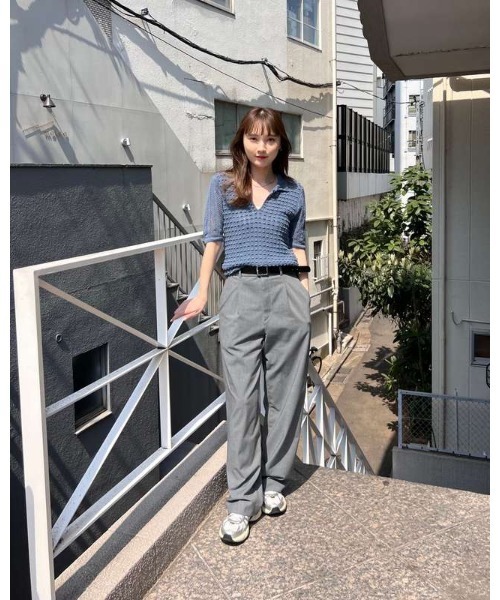 COEL（コエル） ニット セーター 透かし編みポロニット レディース