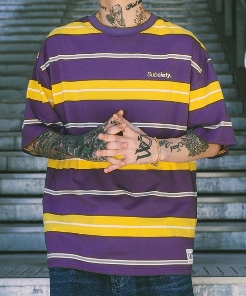 Subciety（サブサエティ） tシャツ Border tee メンズ レディース