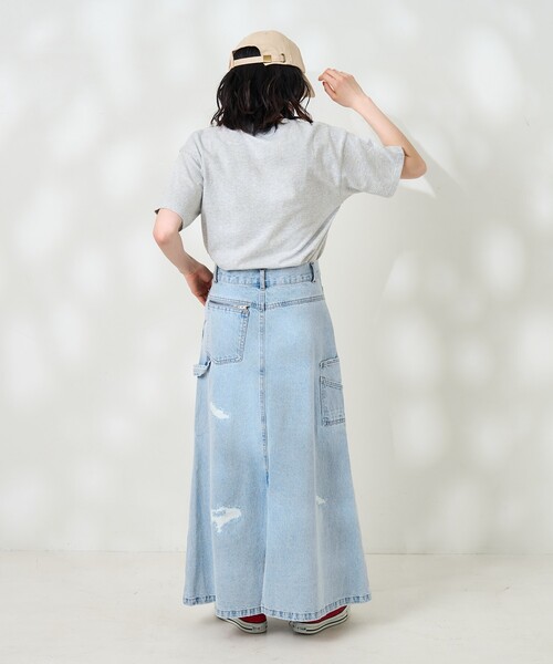 FREAK'S STORE デニムスカート クロスディテールペインターダメージ