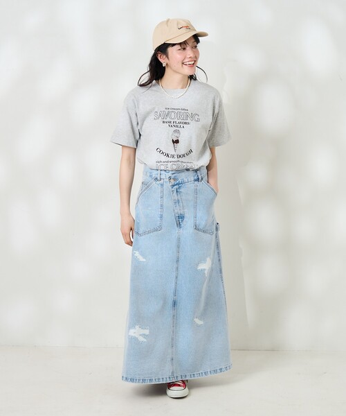 最終セール！ロックファッション☆プリーツスカート☆個性的☆デニムリメイク セール】LEVI'S(R) TYPE1 SKIRT SIDE SLIT SKIRT THE ONE AND ONLY