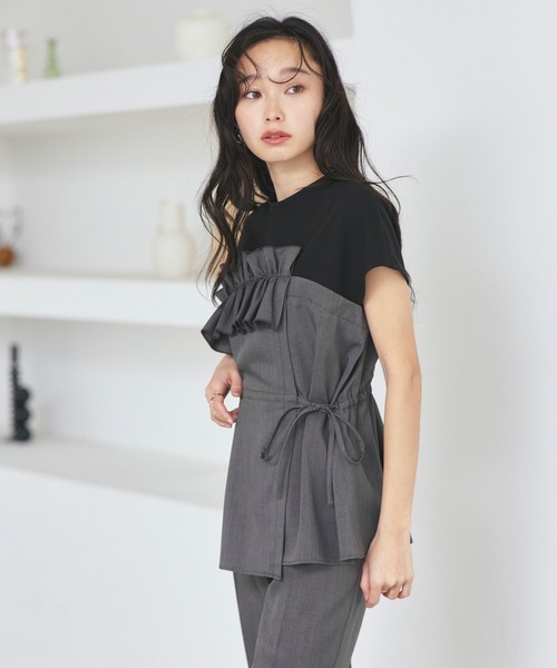 RUIRUE BOUTIQUE セットアップ 洗える ｜ フロント フリル