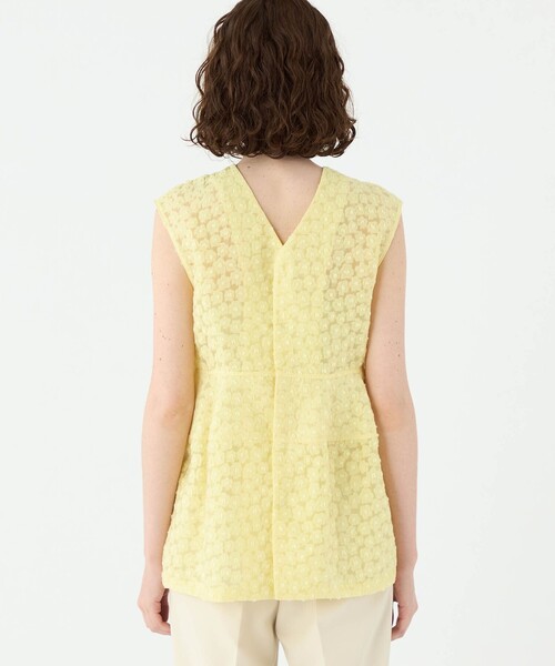 me ISSEY MIYAKE◇転写ワッフルプリーツ/半袖ブラウス/--/ポリエステル