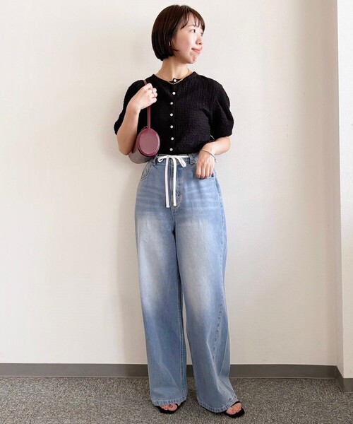 【シップス　ウィメン】【WEB限定】〈手洗い可能〉バンピー シャーリング 5分袖 カーディガン セール】【WEB限定】〈手洗い可能〉バンピー シャーリング 5分袖