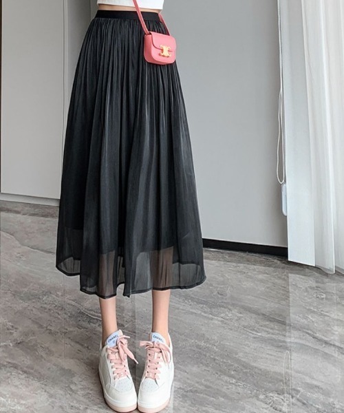 スカート 透け感シアーAラインプリーツスカート : ZOZOTOWN Yahoo!店
