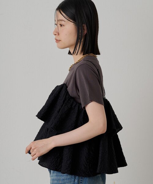 LEINWANDE 黒フリルビスチェ LEINWANDE 黒フリルビスチェ LEINWANDE 黒フリルビスチェ LEINWANDE 黒