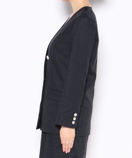 allureville - 未使用タグ付き✨allureville ノーカラー ジャケット ネイビー allureville 「allureville」 ノーカラージャケット 1 ネイビー