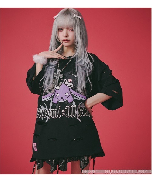 tシャツ 「GALFY/ガルフィー」GALFY×クロミ イルガルフィーボロボロ半袖 TEE レディース メンズ