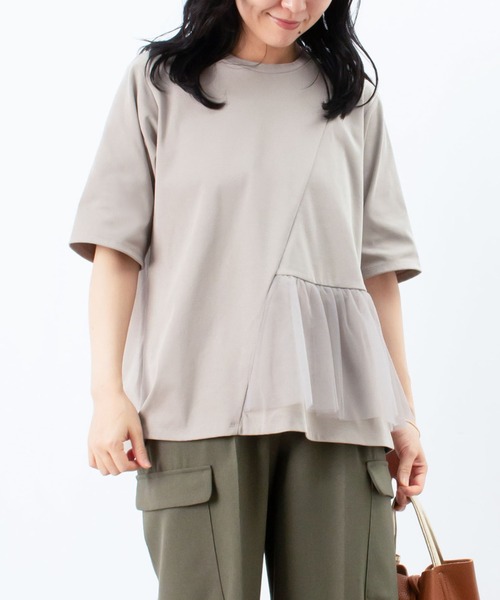 tシャツ LC/LLL アシメチュールフリルフライスプルオーバー レディース